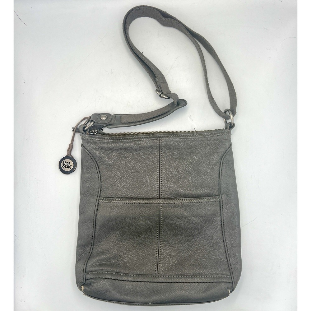 THE SAK Lucia pebbled leather women's crossbody bag -Dark Grey - Picture 2 of 9